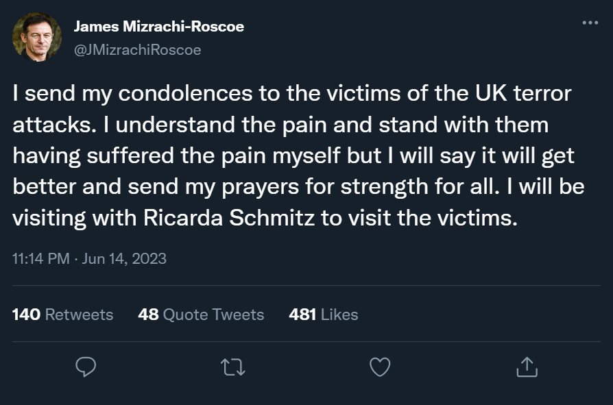 James Mizrachi-Roscoe Tweet.png